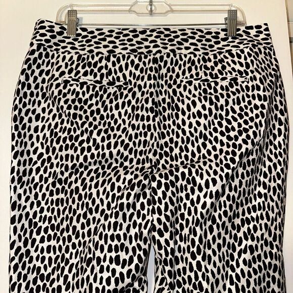 Talbots Women’s Slim Crop Cheetah Spot Black White Pants Size 10 NWOT - Picture 5 of 12